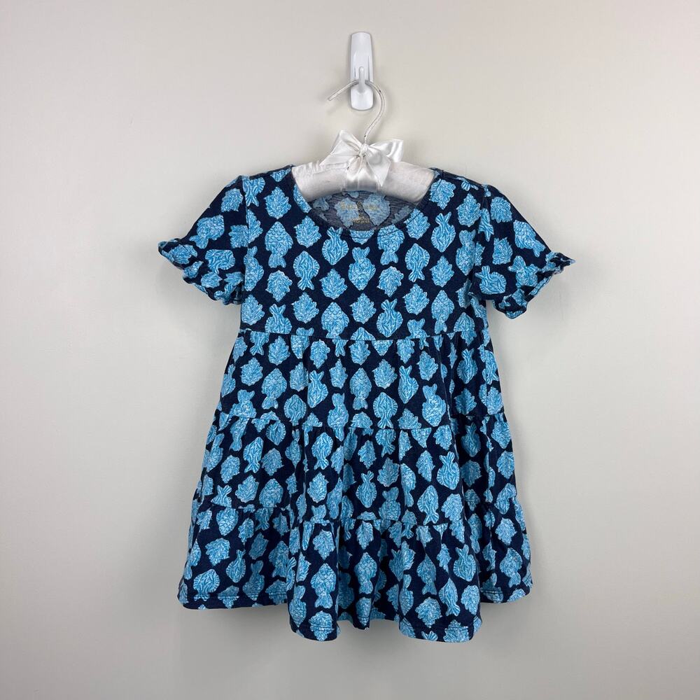 Lilly Pulitzer Girls Mini Jodee Dress Low Tide Navy Any Fin For You XS 2-3